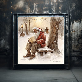 Hartelijke wensen Black Santa Letters from Home Poster
