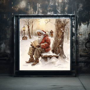 Hartelijke wensen Black Santa Letters from Home Poster