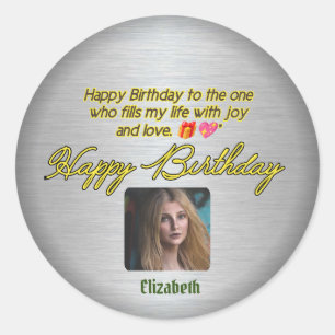 Hartelijke wensen: Happy Birthday Love Sticker