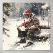 Hartelijke wensen Zwarte Kerstman's Kerstlijst Poster (Voorkant)