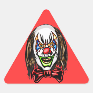 harteloze boze clown driehoek sticker