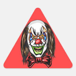 harteloze boze clown driehoek sticker