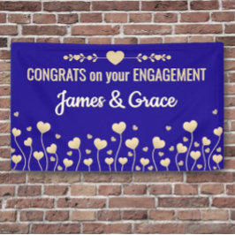 Harten! Aangepaste verlovingsbanner met felicitati Spandoek