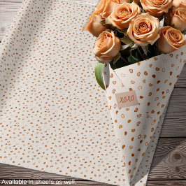 Harten - aardetonen op witte cement cadeaupapier