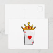 Harten Aas met Kroon op Koningin Briefkaart (Voorkant / Achterkant)