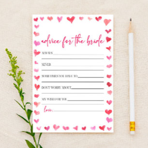 Harten Advies Voor De Bruid Bruiloft Spel Briefpapier