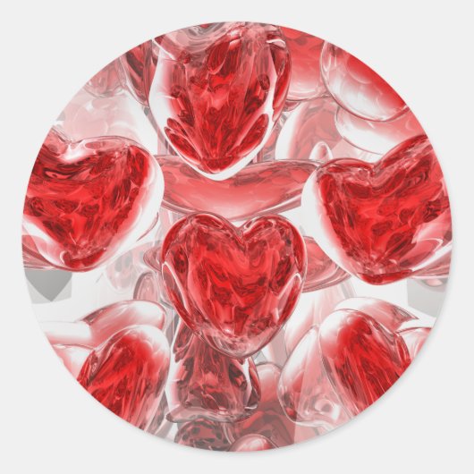 Harten Afire Abstracte Sticker (Voorkant)