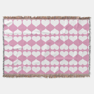 Harten Blush Roze en Witte Geometrische Vorm Deken