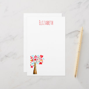 Harten boom grillige valemtines briefpapier