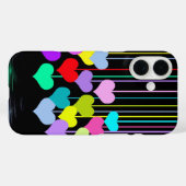 Harten bungelen op zwart Case-Mate iPhone case (Achterkant (horizontaal))