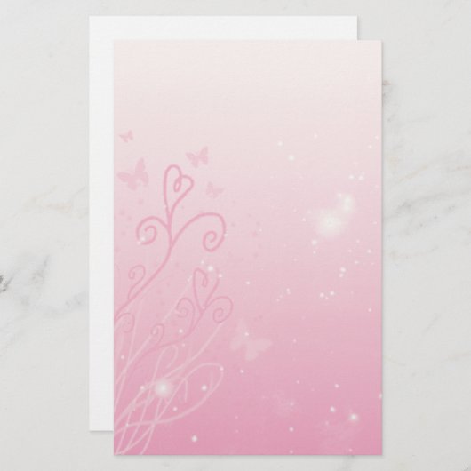 Harten, Butterflies in sterren Briefpapier (Voorkant / Achterkant)