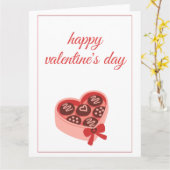 Harten Chocoladendoos Zoete Valentijnsdag Kaart (Gele Bloem)