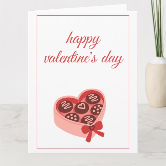 Harten Chocoladendoos Zoete Valentijnsdag Kaart (Voorkant)