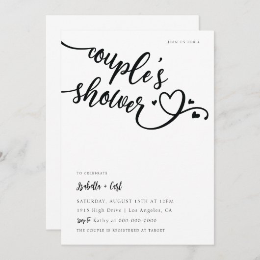 Harten Couple's Douche Kaart (Voorkant / Achterkant)