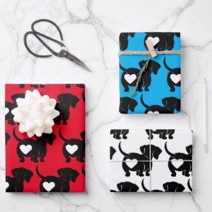 Harten Dachshunds Inpakpapier Blad Set Vel
