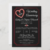 Harten Diamanten 40-jarig huwelijksjubileumfeest Kaart (Voorkant)