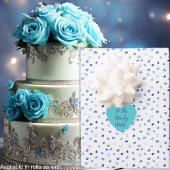 Harten - Donker tot lichtblauw op wit Inpakpapier Vel