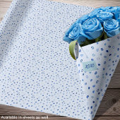 Harten - donkerdere blues op lichtblauw - rollen cadeaupapier