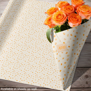 Harten - Donkeroranje op Lichtoranje - Rollen Cadeaupapier