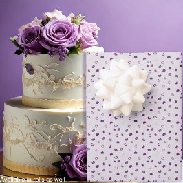 Harten - Donkerpaars op licht violet Inpakpapier Vel