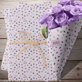 Harten - Donkerpaars op Lichtpaars Inpakpapier Vel