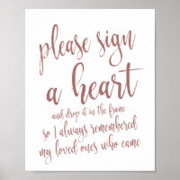 Harten Drop Gastboek Roze Goud Glitter 8x10 Bord