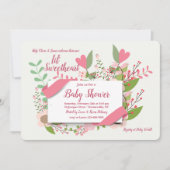 Harten en bloemen uitnodiging (Voorkant)