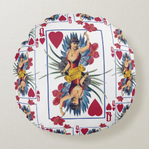 Harten- en bloemenkoningin rond kussen