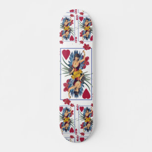 Harten- en bloemenkoningin skateboard