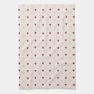 Harten en Bogen Coquette Patroon Keuken Handdoek