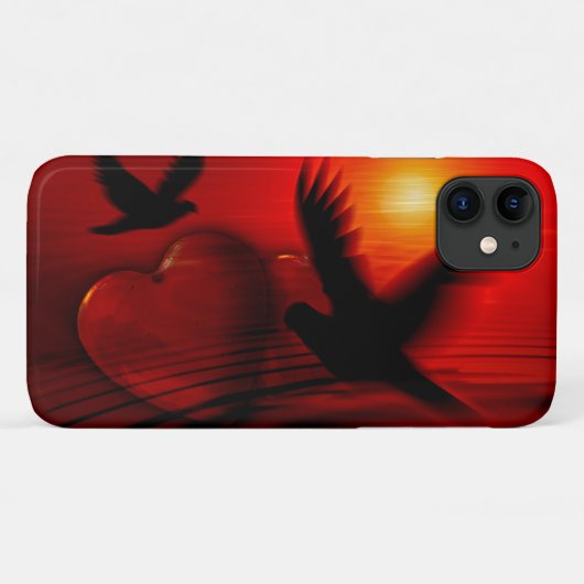 Harten en duiven Case-Mate iPhone case (Achterkant (horizontaal))