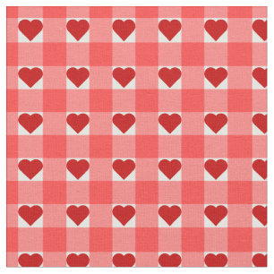 Harten en Gingham Stof