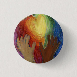 Harten en handen Diversiteit Hart de Button van de
