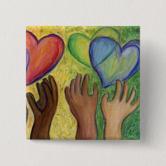 Harten en handen diversity Love Button of Lapel Pi
