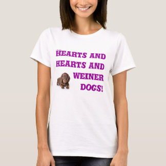 Harten en harten en zeukenhonden t-shirt