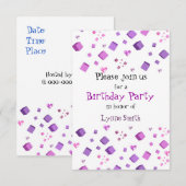 Harten en kubussen - uitnodiging op zaterdag (Voorkant / Achterkant)