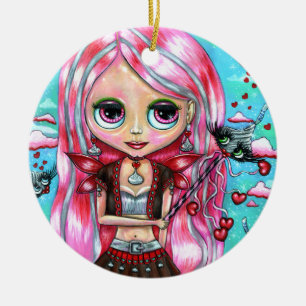 Harten en kussens kotsen grote ogen airy Doll Keramisch Ornament