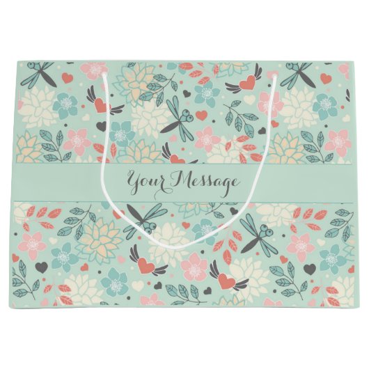 Harten en libellen  flora groot cadeauzakje (Voorkant)