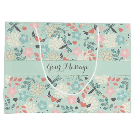 Harten en libellen flora groot cadeauzakje (Achterkant)