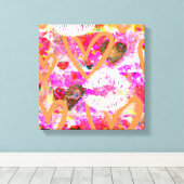 Harten en lippen canvas afdruk (Insitu (Houten vloer))