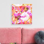 Harten en lippen canvas afdruk (Insitu (Woonkamer))