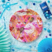 Harten en lippen papieren bordje (Feest)