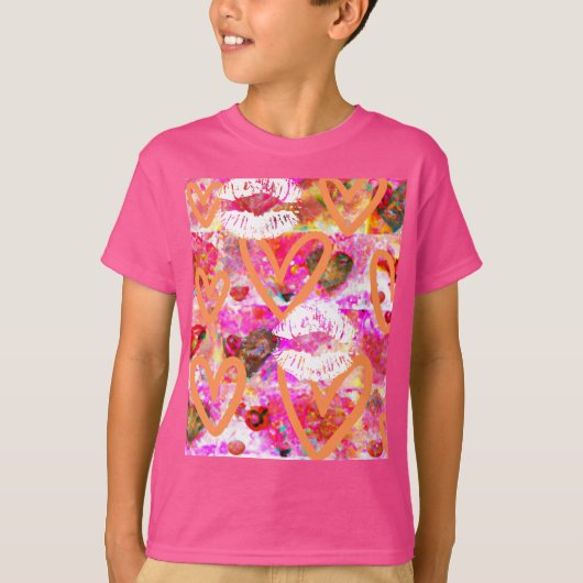 Harten en lippen t-shirt (Voorkant)