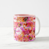 Harten en lippen tweekleurige koffiemok (Voorkant rechts)