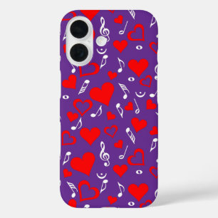Harten en Muzieknoten iPhone 16 Hoesje