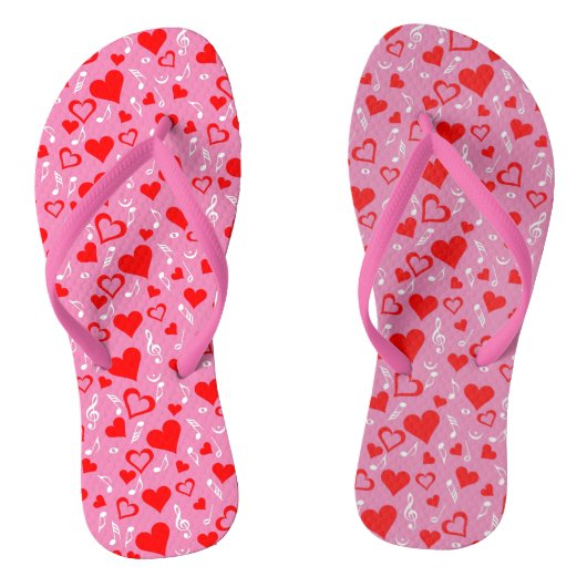 Harten en Muzieknoten Teenslippers (Voetbed)