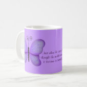Harten en Paarse Butterflies Quote Mok (Voorkant links)