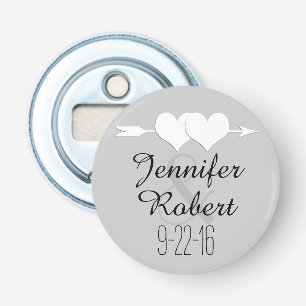 Harten en pijl bruiloft fles opener