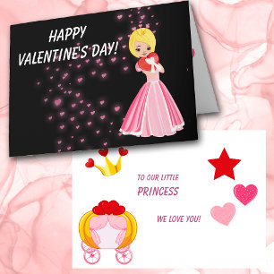 Harten en prinses Kinder Valentijn Kaart