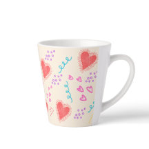 Harten en punten patroon Latte Mok